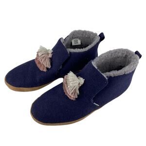 TOMS Women’s Size 10 Navy Blue Nahla Tassel Slippers Super Soft Lining Slip